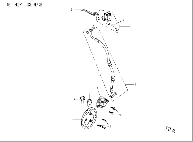 Hamulec prawy China Venom zielony
