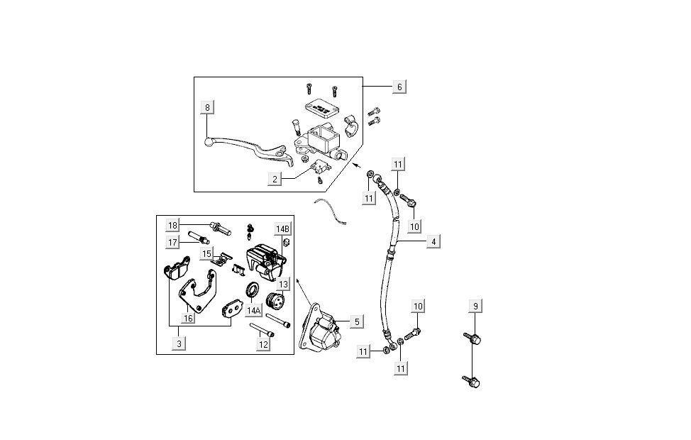 hamulec do Kymco Super 8 4-suwowy (2007-2009) pomarańczowy