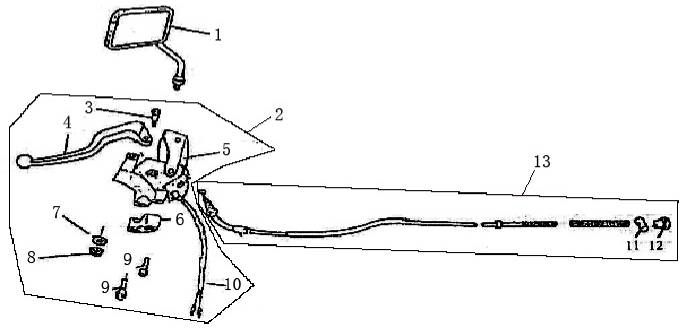 Części hamulcowe lewe Mirror Eagle-Wing Torino jasny niebieski