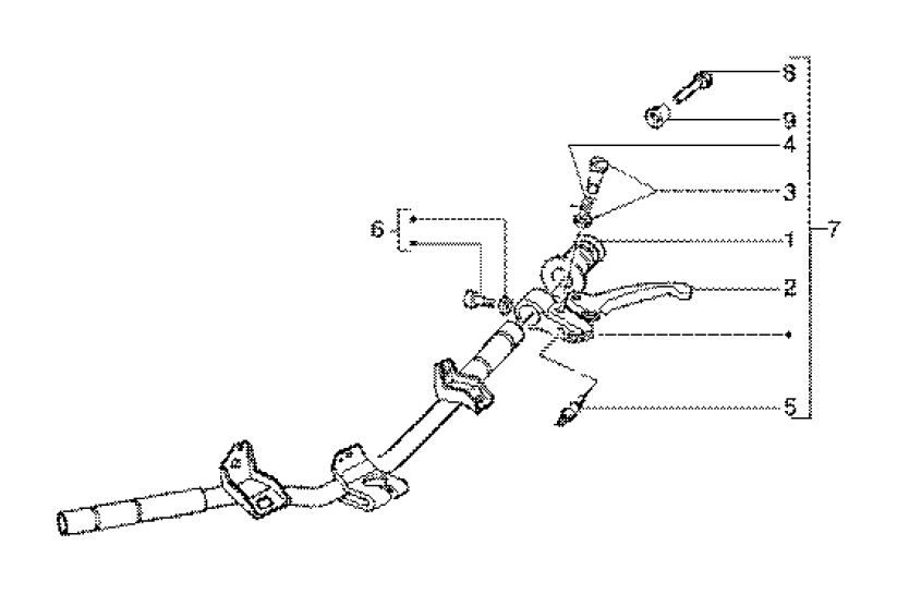 Dźwignia hamulca lewa (model tylnej tarczy hamulcowej) Gilera Runner 180cc FXR 2-suwowy