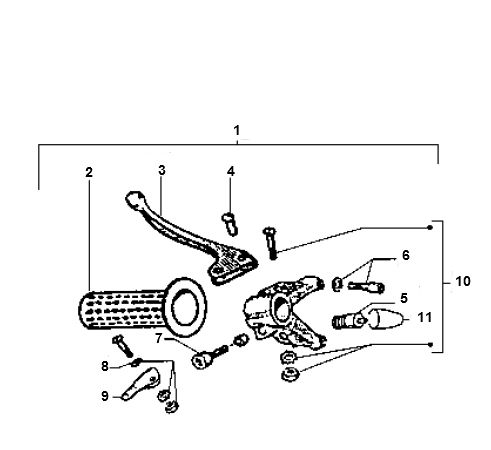 Dźwignia hamulca Vespa Ciao 2-suwowa