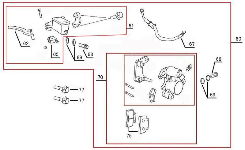 Zacisk hamulcowy Benzhou YY50QT-45A smokey