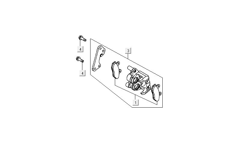 Zacisk hamulcowy Kymco Activ 4-suwowy srebrny