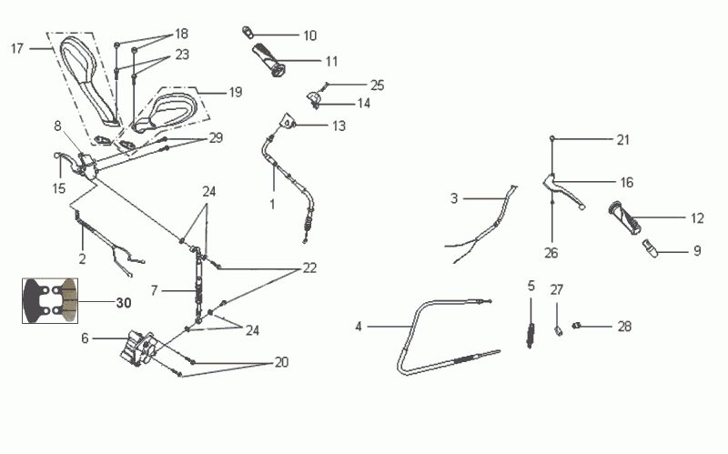 Zacisk dźwignia/dźwignia hamulca/lusterka SYM VS125