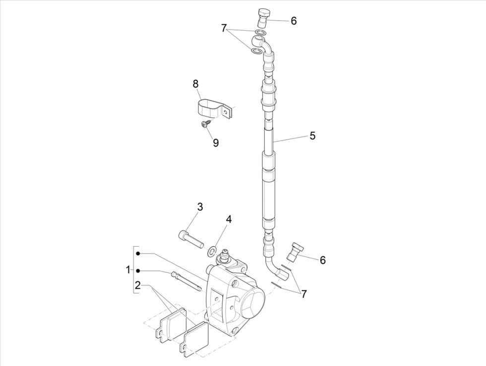 Piaggo Zip 4-suwowy zacisk hamulcowy (wtrysk euro5 IGET)