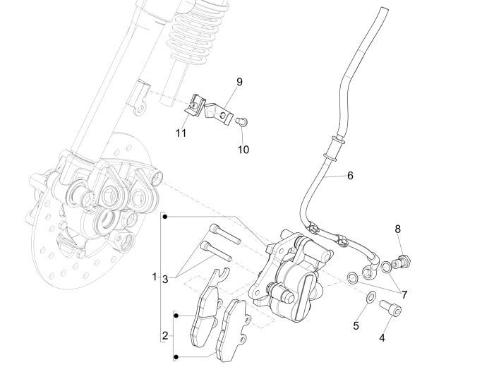 Zacisk hamulcowy Vespa Sprint 2-suwowy