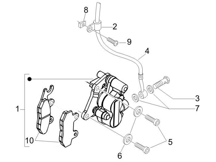 Hamulec Piaggio Fly 2-suwowy