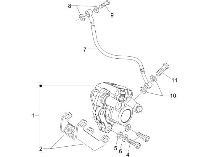 Przewody hamulcowe - Zacisk Piaggio Zip 50 SP 2006-2013