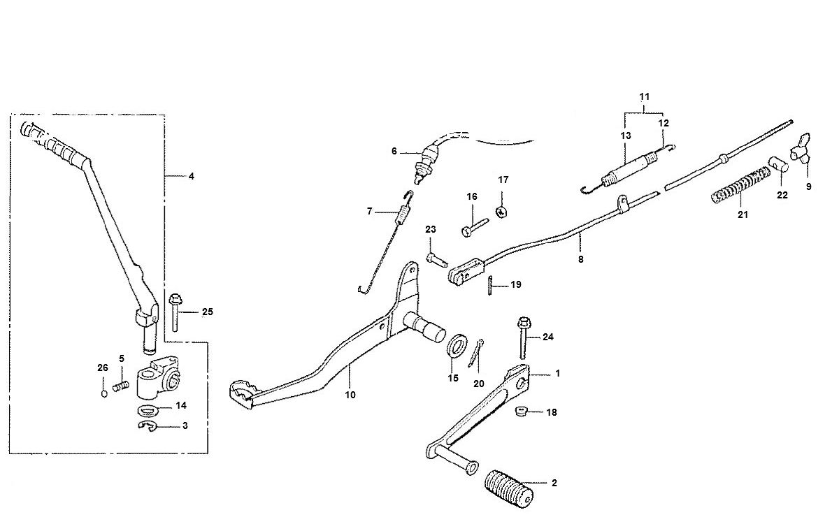 Pedał hamulca Honda MTX-SH