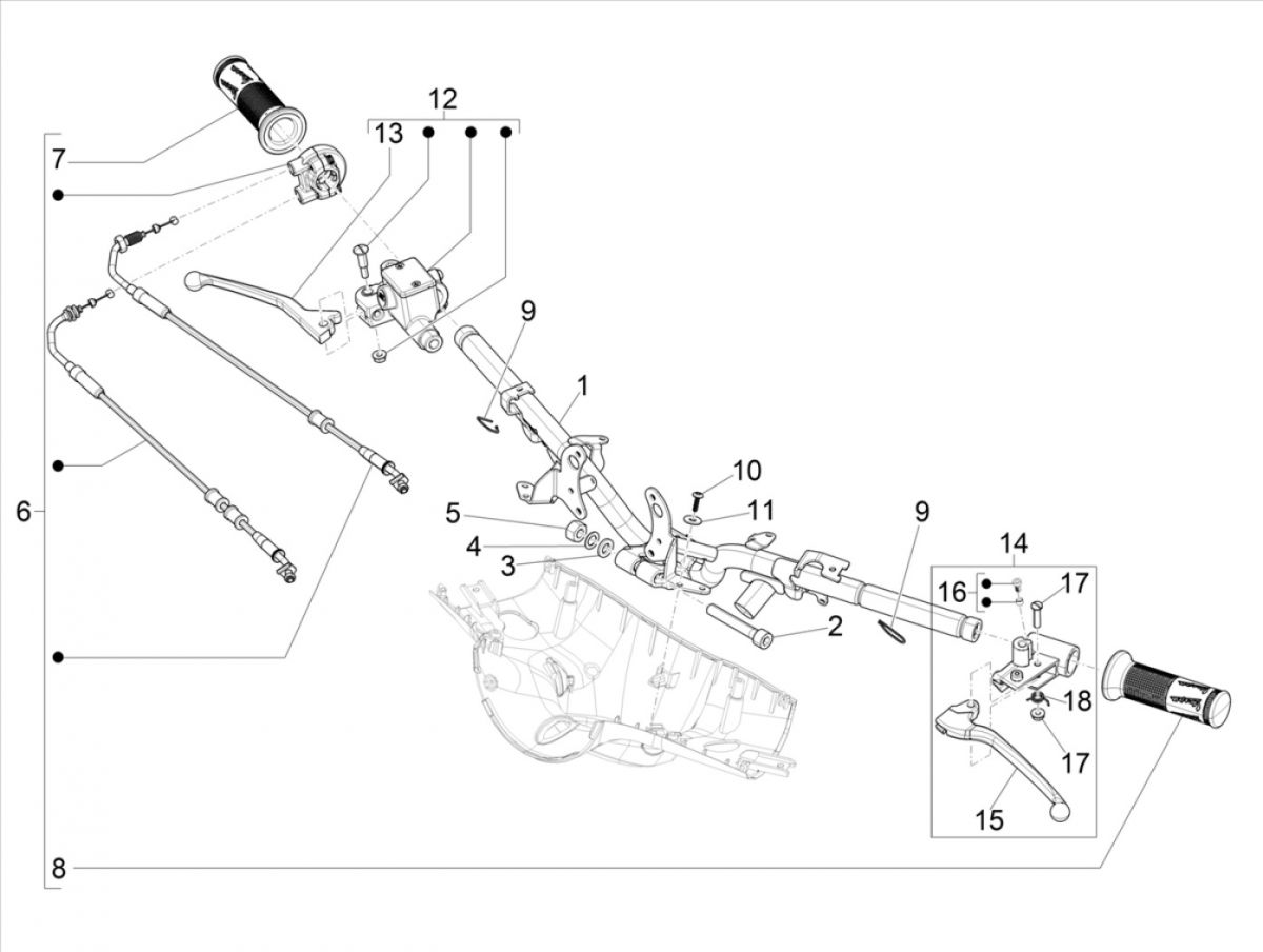 Pompa hamulcowa Vespa Elettrica 25/KMH SCH E5 2021 (EMEA)