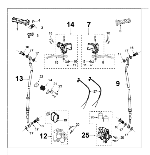Remsysteem Peugeot Tweet 125 E3 2010-2013