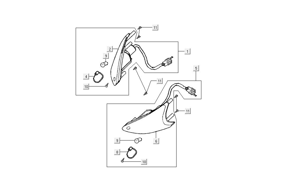 kolei sygnał-v Kymco Super9 AC 2-suwowy nm żółty - czarny