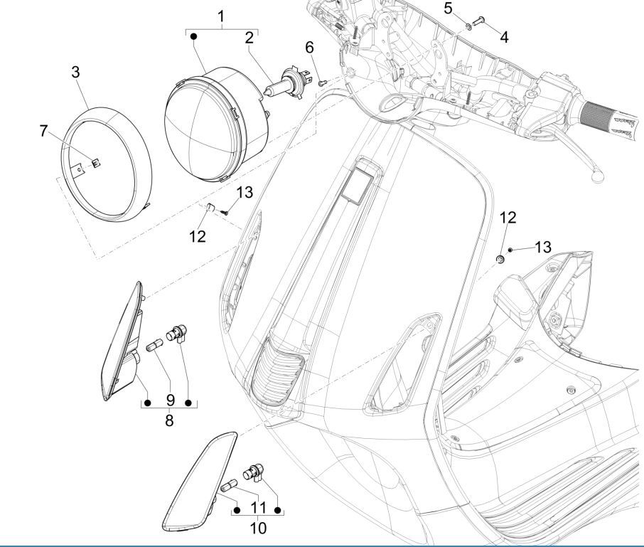 Światło przednie - Kierunkowskazy Vespa Primavera 125 4T 3V IE ABS