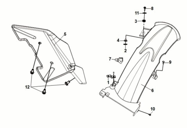 RR. Mudguard Sym Symphony ST 125i LC E5