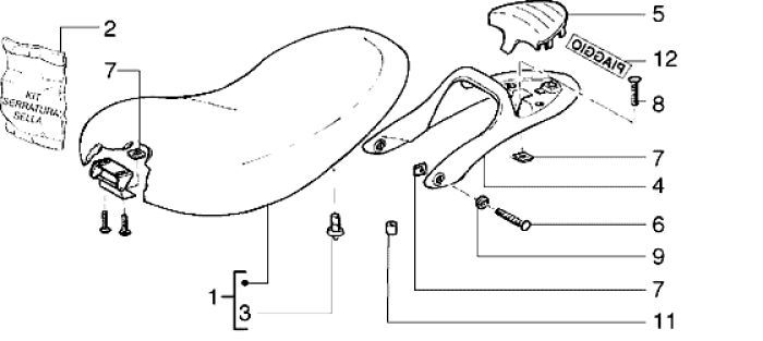 Siodło Piaggio Liberty 4-suwowy do 2005