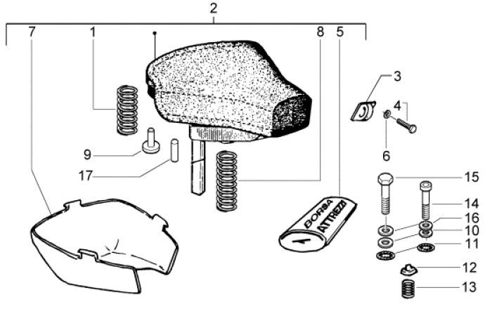 Siodelko Vespa Ciao 2-suwowe