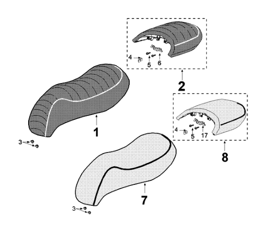 Saddle Peugeot Django 125 EFI E4 2018-2020