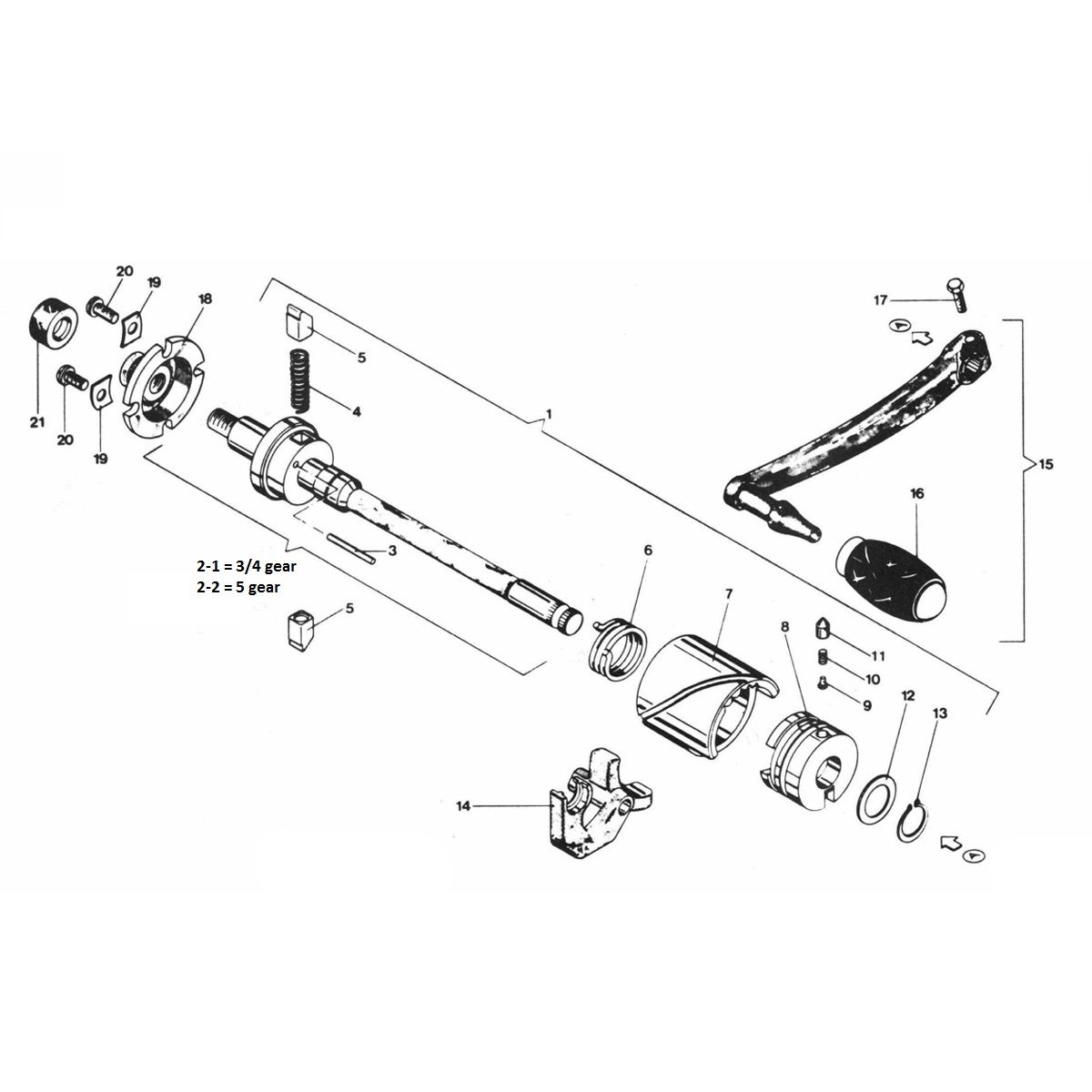 Zundapp GTS 50 529-020 do 026 oś przełącznika