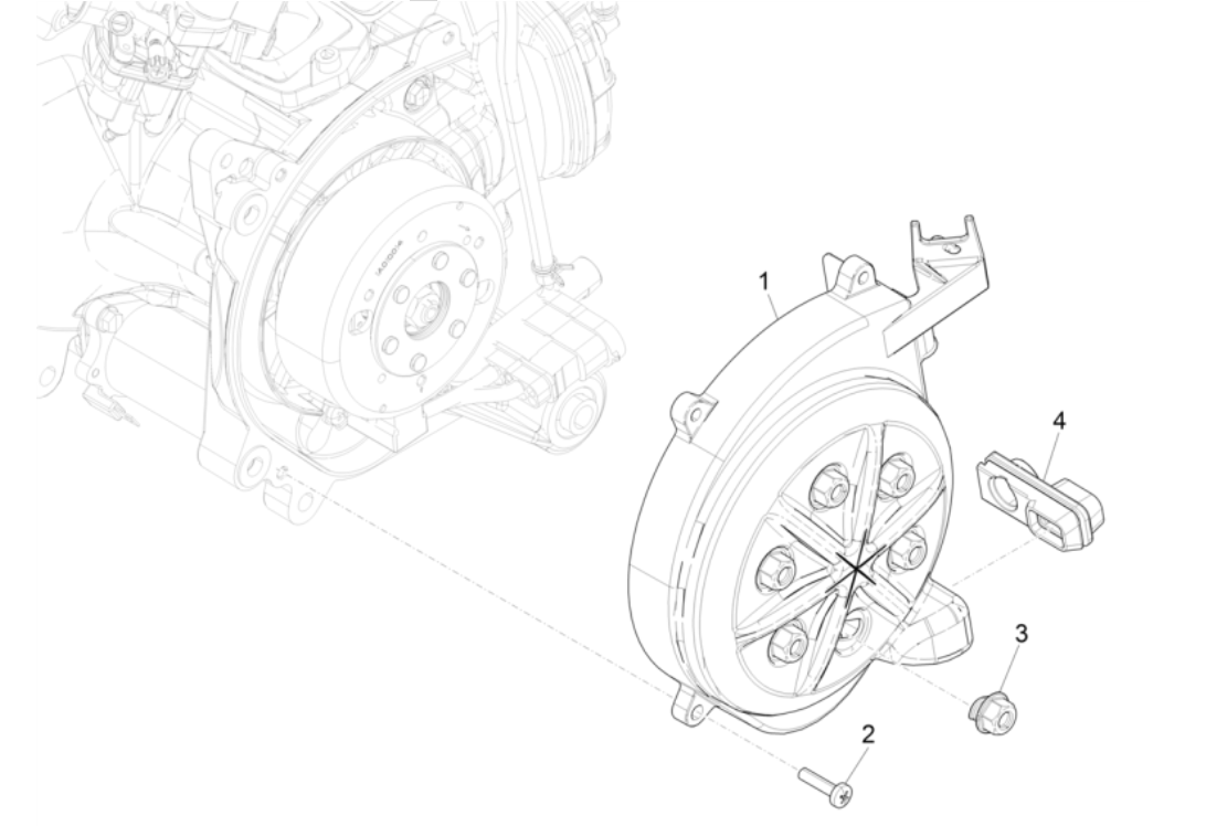 Osłona koła zamachowego Piaggio NRG Power 50 2-suwowa LC Euro 4