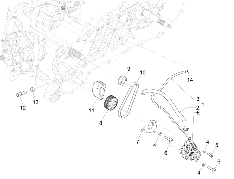 Piaggio NRG Power 50 2-suwowa pompa olejowa LC Euro 4