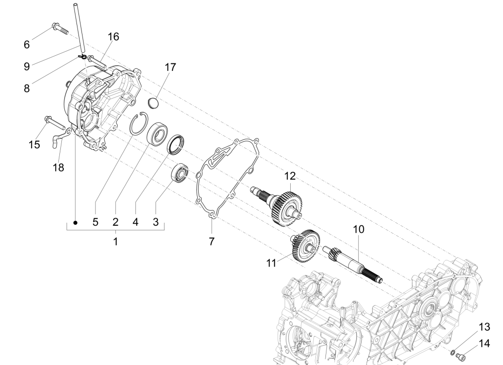 Przekładnia - Skrzynia biegów Vespa Sprint 150 3V IE ABS Euro 3 2015