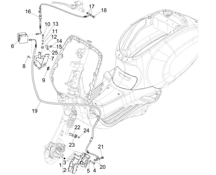 Przewód hamulcowy Vespa Sprint 150 3V IE ABS Euro 3 2015