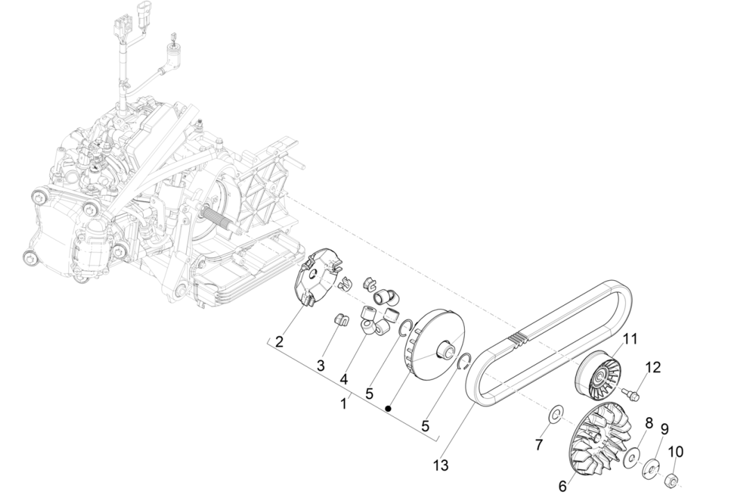 Wariator paska klinowego Vespa GTS 300 Super HPE 4V IE ABS Euro 5 2020-2022