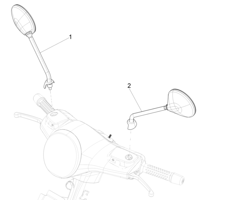 Lusterka Vespa GTS 300 Super HPE 4V IE ABS Euro 5 2020-2022