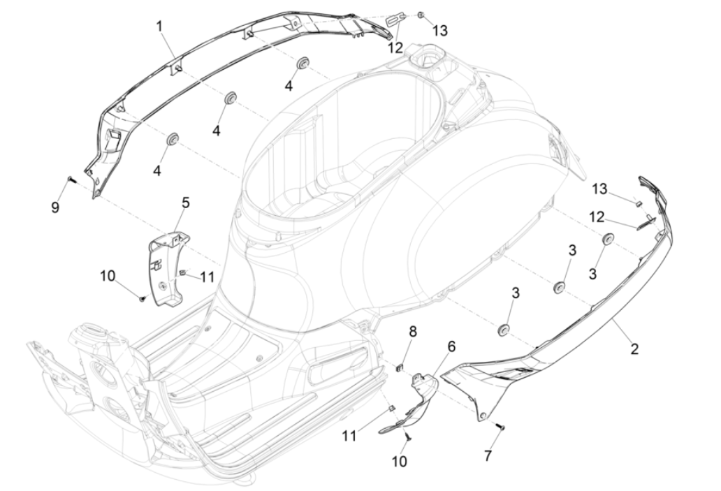 Ekrany motocyklowe - spojler Vespa GTS 300 Super HPE 4V IE ABS Euro 5 2020-2022