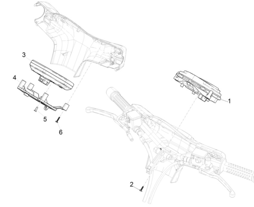 Licznik kilometrów - Kokpit Vespa GTS 300 Super HPE 4V IE ABS Euro 5 2020-2022