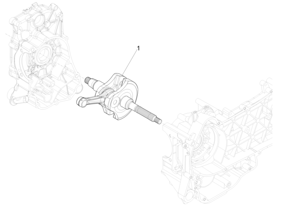 Wał korbowy Vespa GTS 300 Super HPE 4V IE ABS Euro 5 2020-2022