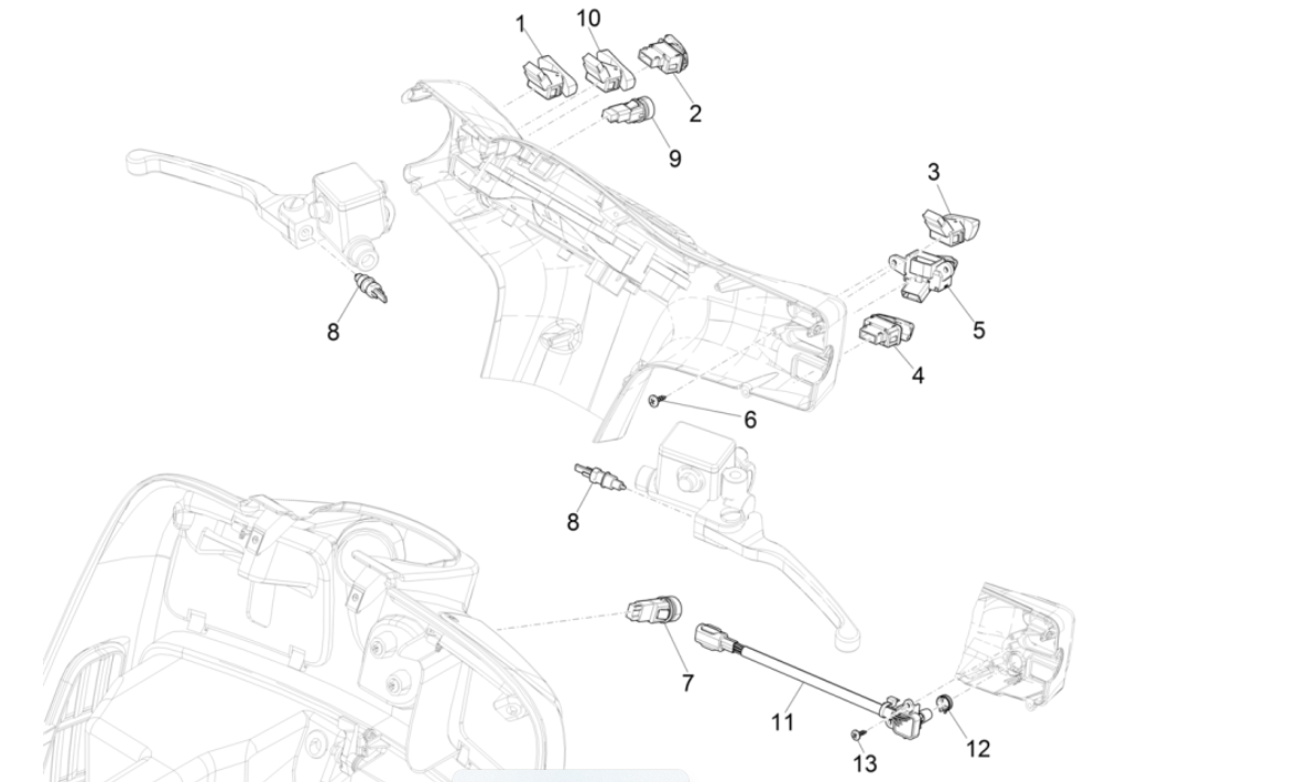 Przełączniki - Przyciski Vespa GTS 300 Super HPE 4V IE ABS Euro 5 2020-2022