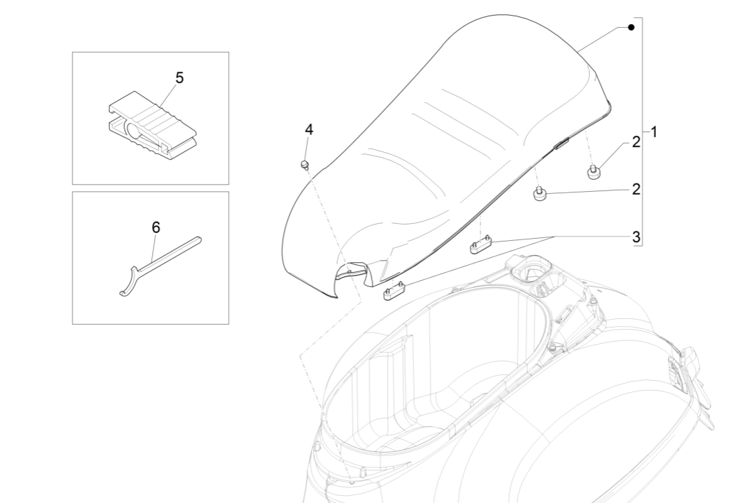 Siodło Vespa GTS 300 Super HPE 4V IE ABS Euro 5 2020-2022