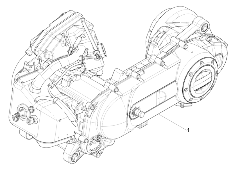 Piaggio Typhoon 50 2-suwowy Euro 4 2018-2020 kompletny blok silnika