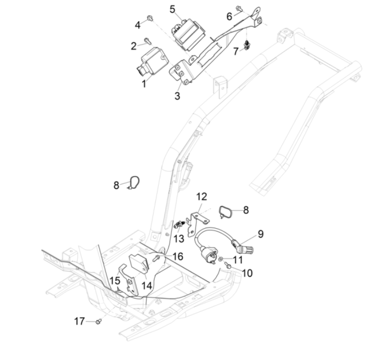 Regulator napięcia - Cewka zapłonowa - Części elektroniczne Piaggio Typhoon 50 2-stroke Euro 4 2018-2020