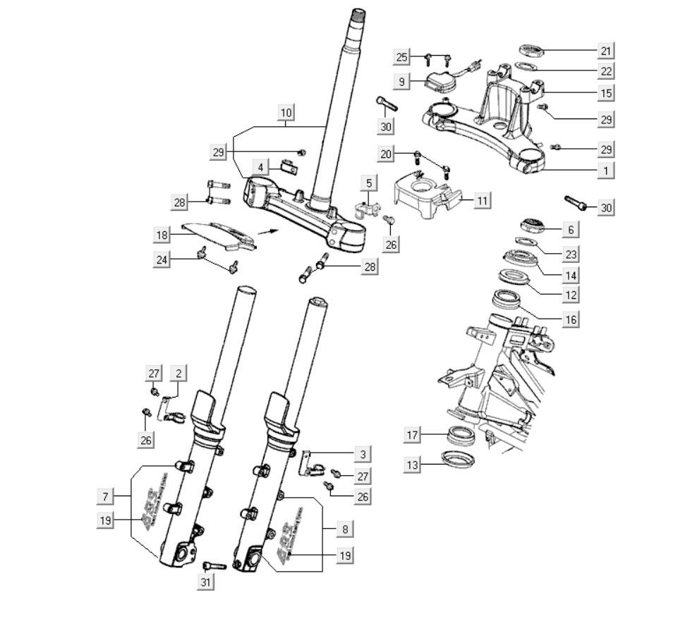 Amortyzator przedni Kymco Myroad 700i