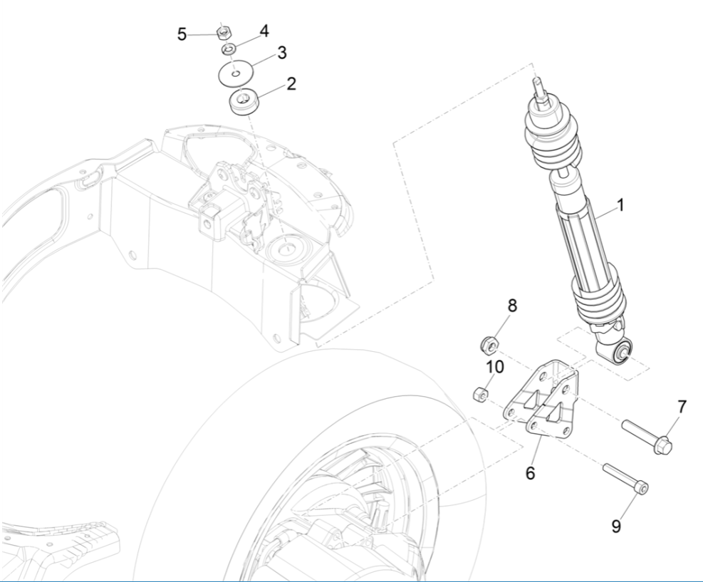 Amortyzator Vespa Erica 45KM/H E5 2021 (EMEA)