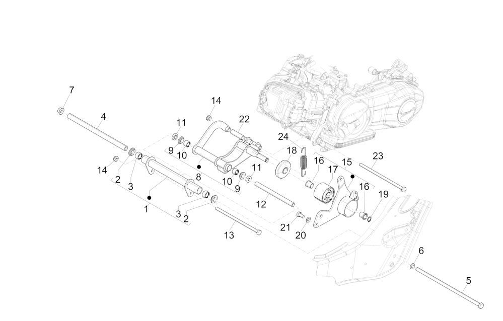 Wahacz wahacza - rama pomocnicza GTS 125 IE