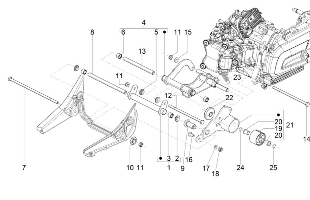 Piaggio MP3 300 HPE/300 HPE SPORT E5 ABS 2020-2022 wahacz (EMEA)