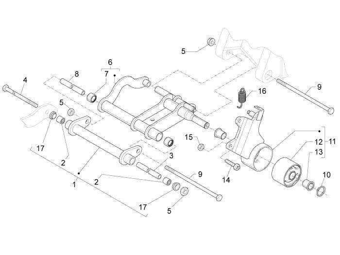 Widelec przedni Piaggio New Fly 4-suwowy 4-zawór