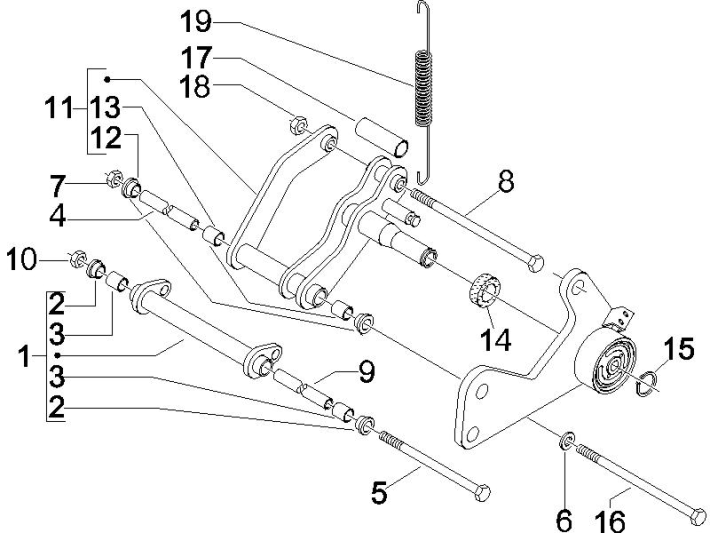 Widelec przedni Vespa GTS 250 ie 2005-2009 (z ABS) czarny 94