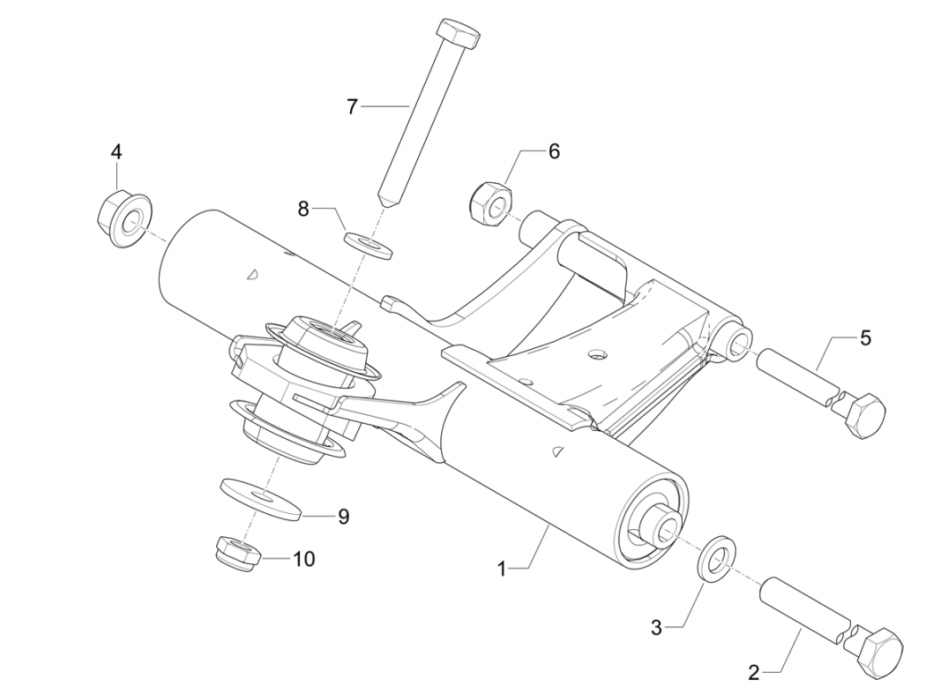 Rama pomocnicza Vespa Sprint 4-suwowy 3-zaworowy (euro5 wtrysku IGET)