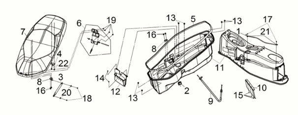 Seat - luggage box Sym Joymax Z 125i E5 2022