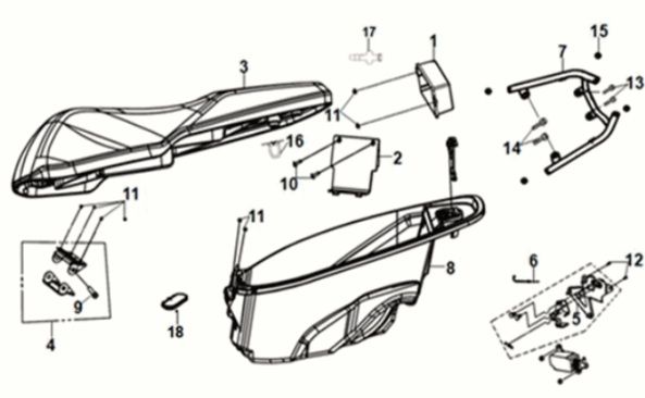 Seat - Rear Grip Sym Orbit III 125I E5