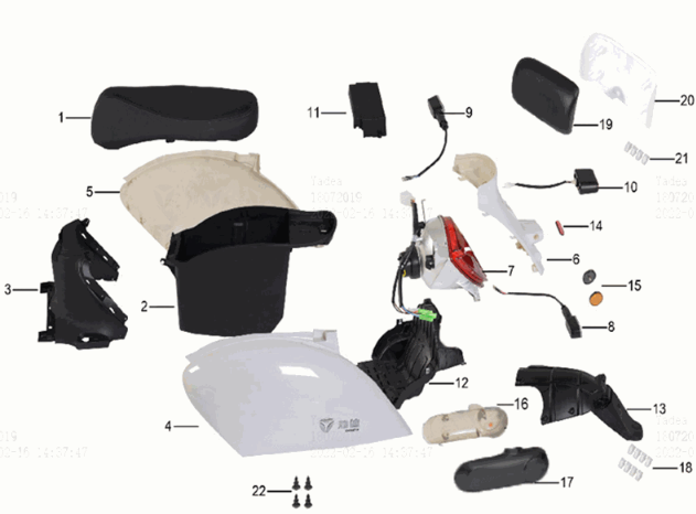 Pojemnik siedziskowy Yadea M6L