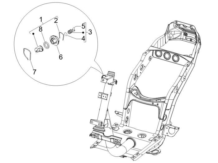 Zamek 4-suwowy Piaggio Fly