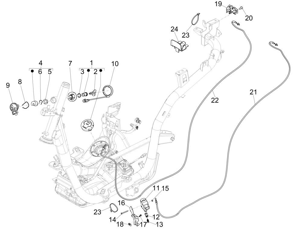 Piaggio Medley 125 ABS E5 2021-2022 (EMEA) Zamki