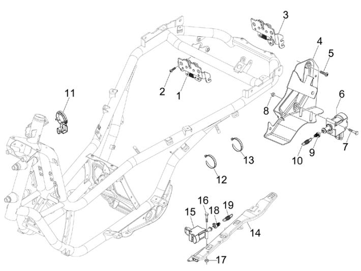Zamki Piaggio MP3 300LT Sport 2009-2014