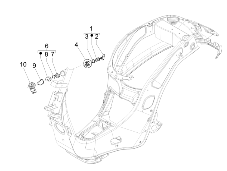 Blokada zapłonu Vespa Sprint 4-suwowy 3-zaworowy (wtrysk euro5 IGET)
