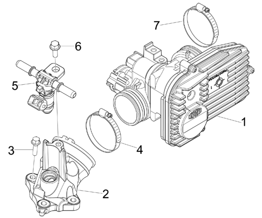 Zawór dławiący - Wtryskiwacz - Piaggio Beverly 125 RST 4T 4V IE E3 2010-2015 (EMEA)